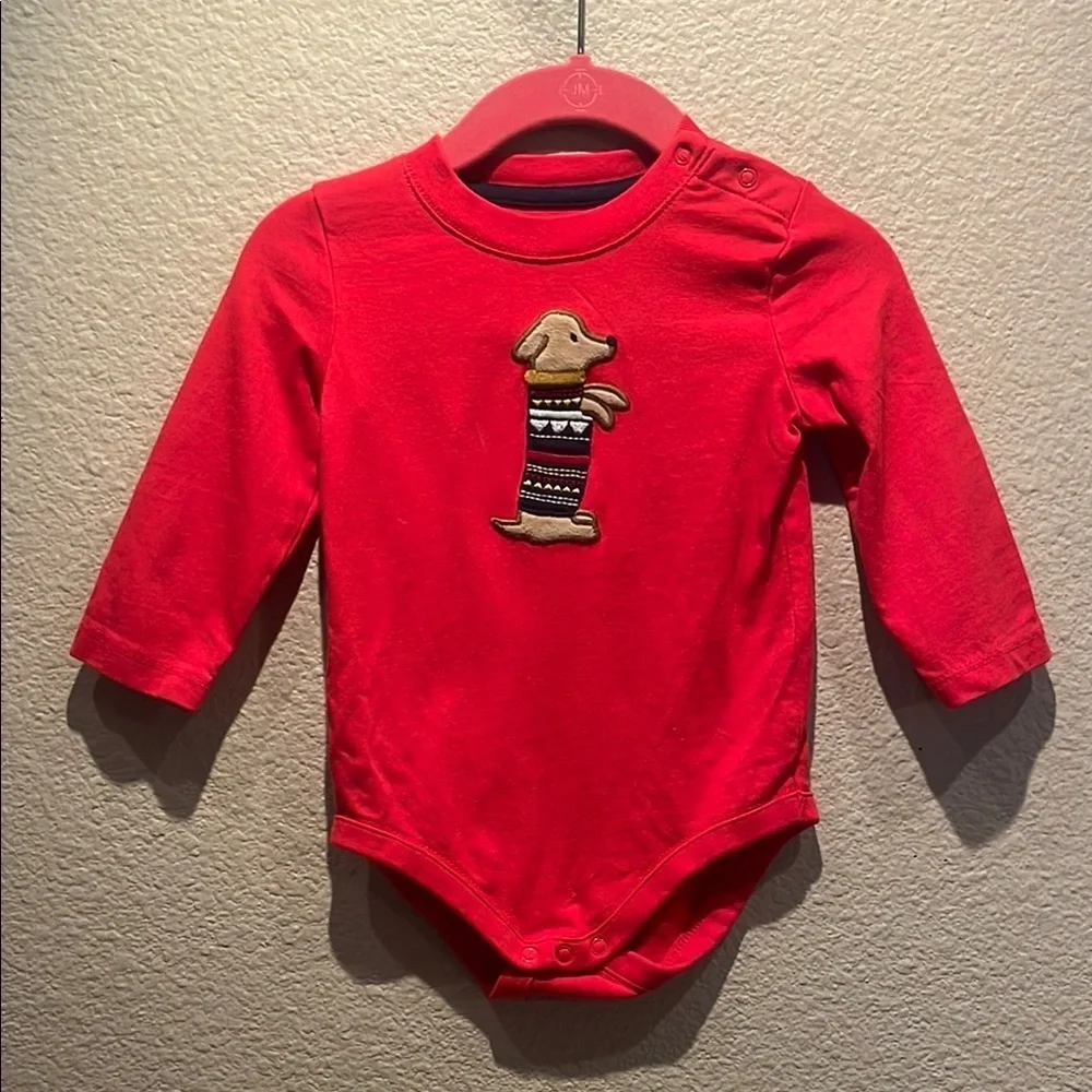 Gymboree Baby Dachshund Dog Puppy Onesie Romper Size 6-12 Months